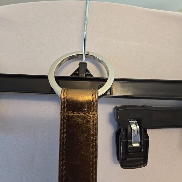 WOMENS COPPER METALLIC EXPANDABLE BELT SIZE XL 30" UP TO 44.5" LEATHER LINED - Picture 4 of 4